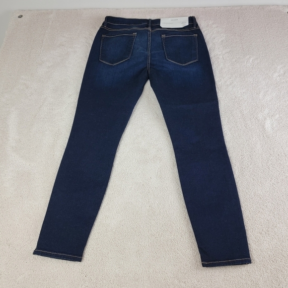 Frame Le Skinny De Jeanne Fellah Slit Rivet Clean Denim Blue Jeans Sz 31 NEW - Picture 3 of 16